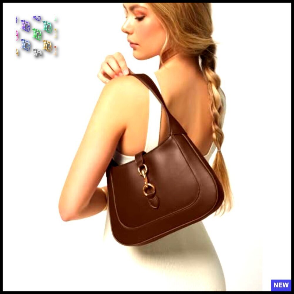 Vegan Leather Hobo Bag Top Handle Shoulder Crossbody Adjustable Strap Structured - Picture 2 of 6